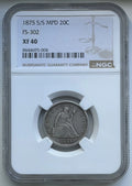 1875 S/S MPD Twenty Cent - 20C FS-302 - NGC XF40