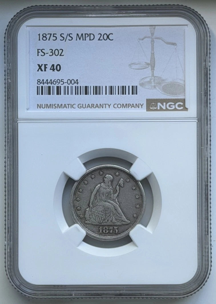 1875 S/S MPD Twenty Cent - 20C FS-302 - NGC XF40