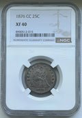 1876-CC Seated Liberty Quarter - NGC XF40