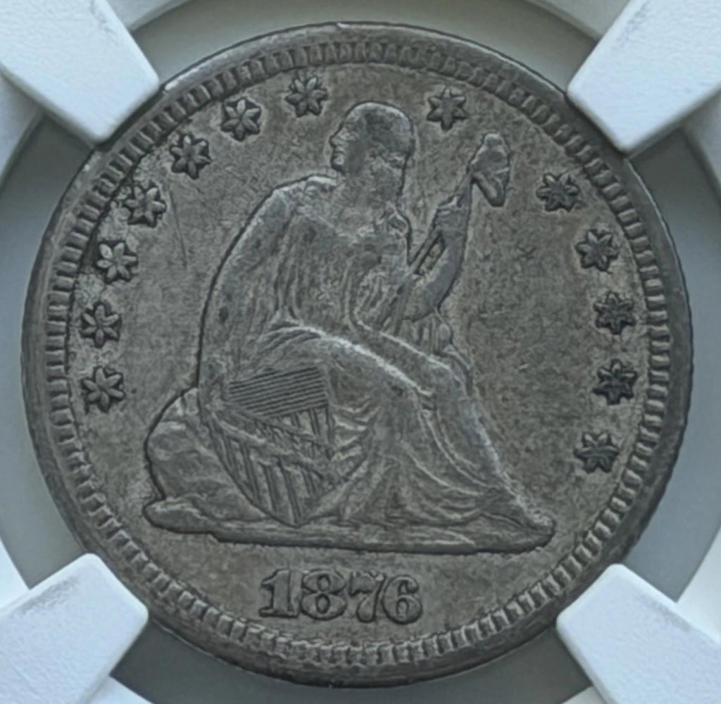 1876-CC Seated Liberty Quarter - NGC XF40