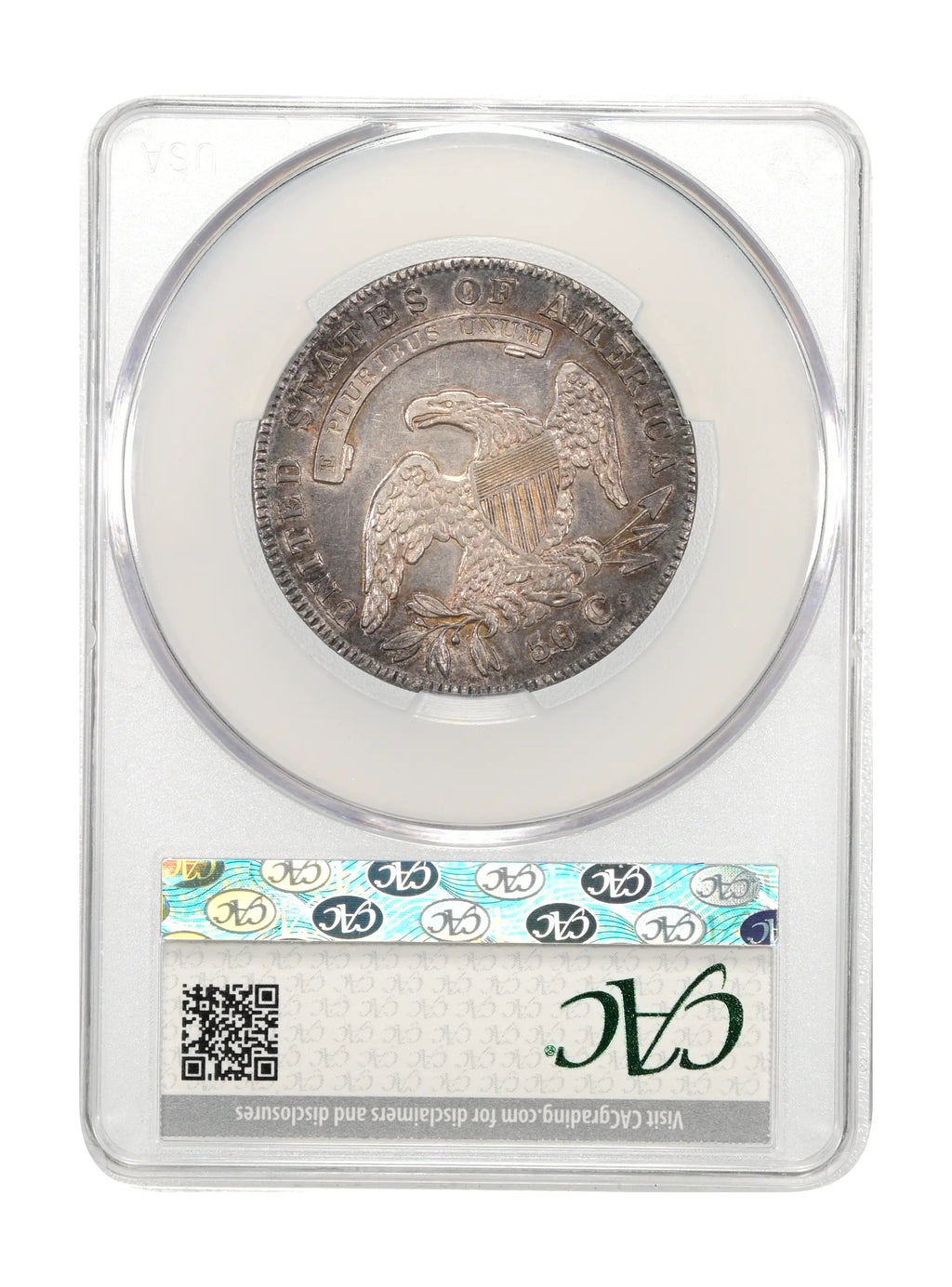 1836/1336 Capped Bust Half Dollar Lettered Edge CAC AU Details, Cleaned Reverse